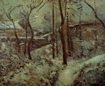 Pobre sendero pontoise efecto nieve 1874 Camille Pissarro Pinturas al óleo